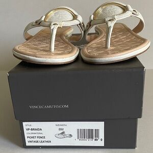 Vince Camuto Picket Fence Sandals - White and Gold